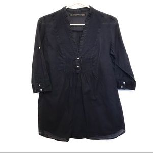 Zara navy boho blouse size medium